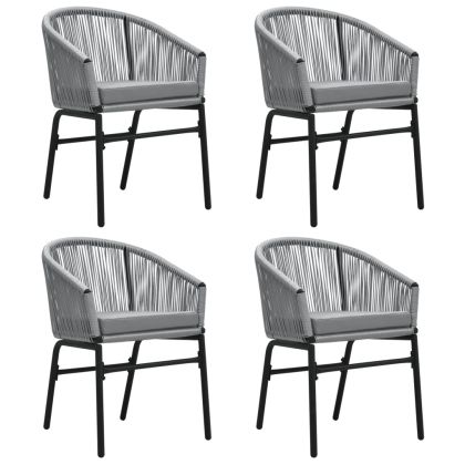 Градински трапезен комплект, 5 части, сив