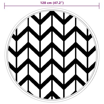 Килим за открито, ARAKIL сив, Ø120 см, PP