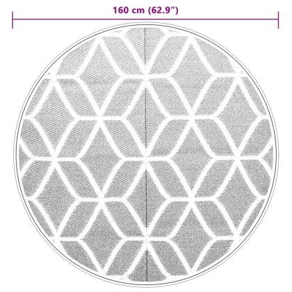 Килим за открито, ARAKIL сив, Ø160 см, PP