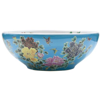 Мивка за плот, многоцветна, кръгла, Φ41x14 см, керамика