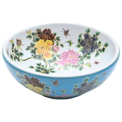 Мивка за плот, многоцветна, кръгла, Φ41x14 см, керамика