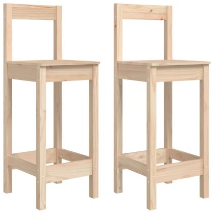 Бар столове 2 бр 40x41,5x112 см борово дърво масив