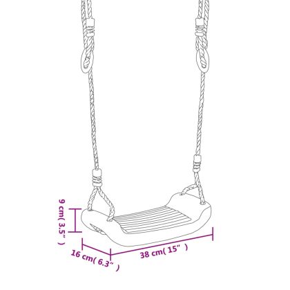 Детски люлки с въжета, 2 бр, сини, 38x16 см, PE