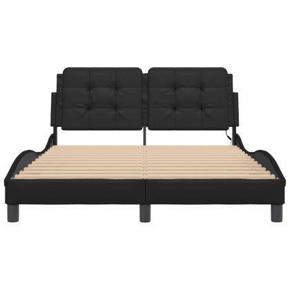 Рамка за легло с LED без матрак Zadar черна 120x200см