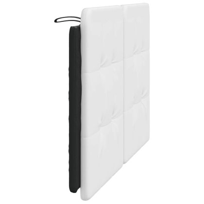 Мека табла за легло Zadar, бяла и черна, 120 см, изкуствена кожа