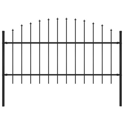 Градинска ограда Woerden с връх тип копие, стомана, 170x125 см, черна