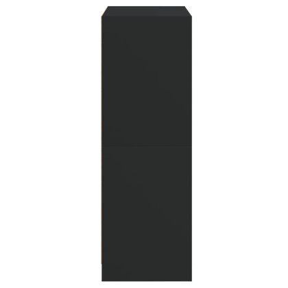 Висок шкаф, черен, 68x37x109 см, инженерно дърво