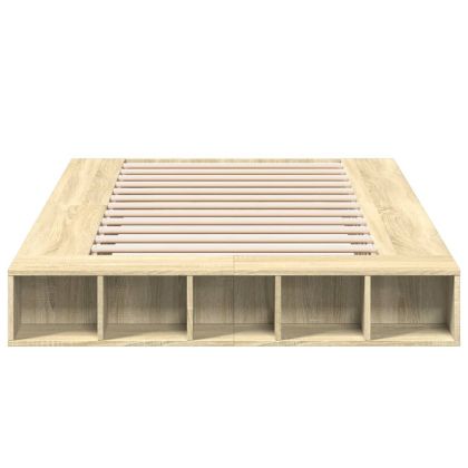 Рамка за легло, дъб сонома, 120x200 см, масивно дърво