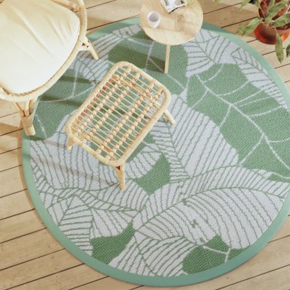 Килим за открито, ARAKIL зелено, Ø160 см, PP