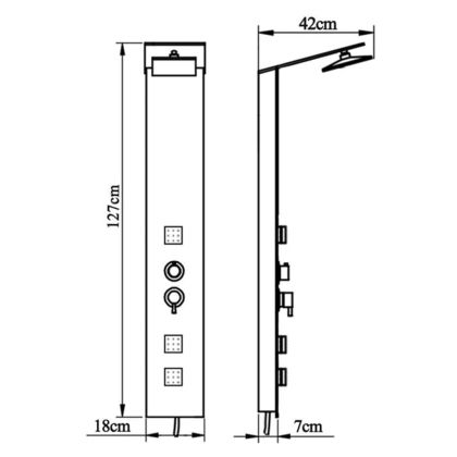 Система душ панел от стъкло, кафява