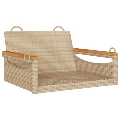 Пейка люлка, бежова, 63x62x40 см, полиратан