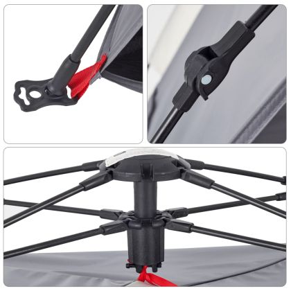 Плажна палатка, 2-местна, сиво, бързо освобождаване