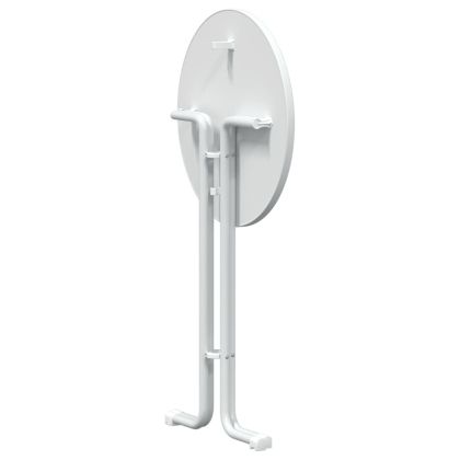 Бар маса, бяла, Ø70x110 см, инженерно дърво и стомана