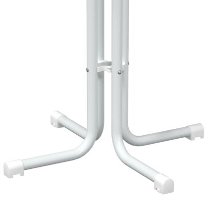 Бар маса, бяла, Ø70x110 см, инженерно дърво и стомана