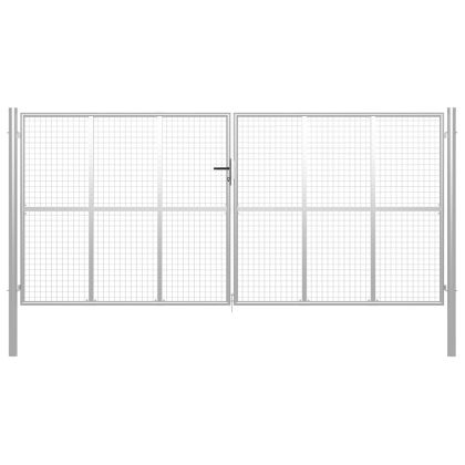 Градинска порта, поцинкована стомана, 400x200 см, сребриста