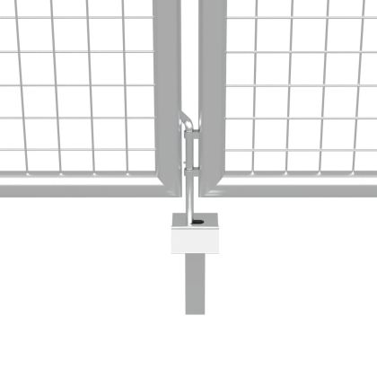 Градинска порта, поцинкована стомана, 400x150 см, сребриста