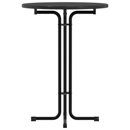 Бар маса, черна, Ø80x110 см, инженерно дърво и стомана