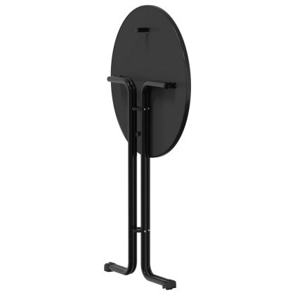 Бар маса, черна, Ø80x110 см, инженерно дърво и стомана