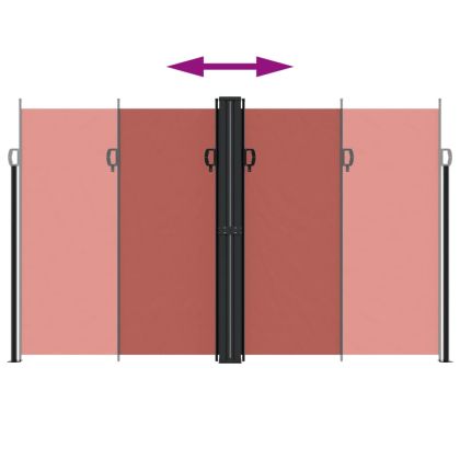 Прибираща се странична тента, теракота, 200x600 см