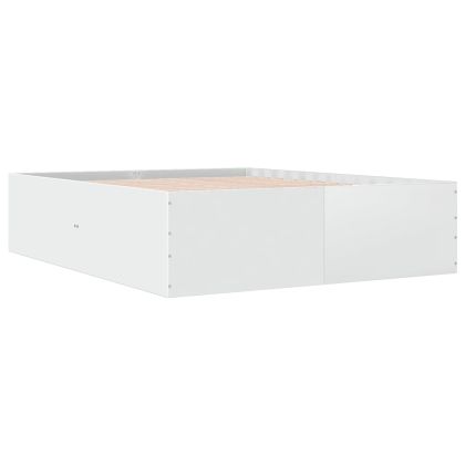 Рамка за легло, бяла, 180x200 см, масивно дърво