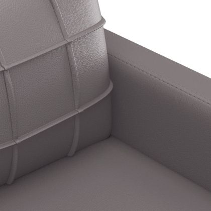 Комплект дивани от 2 части с възглавници сив изкуствена кожа