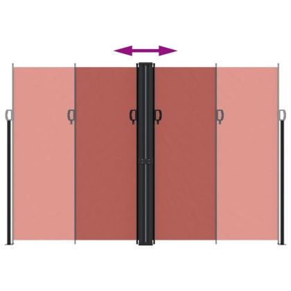 Прибираща се странична тента, теракота, 220x600 см