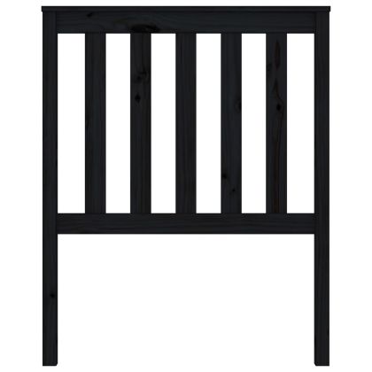 Горна табла за легло, черна, 81x6x101 см, бор масив