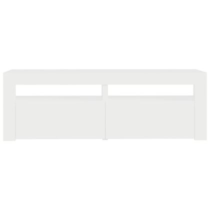 ТВ шкаф с LED осветление, бял, 120x35x40 см