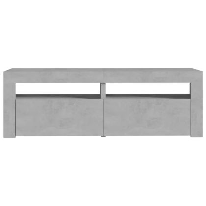 ТВ шкаф с LED осветление, бетонно сив, 120x35x40 см