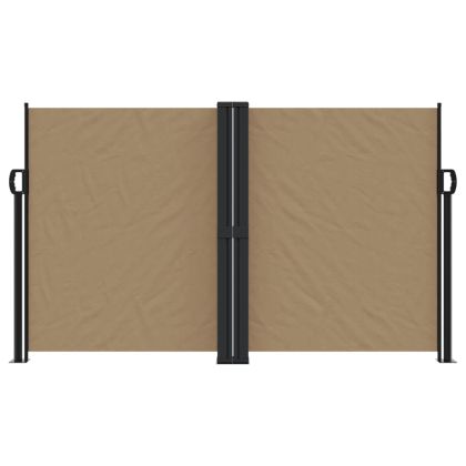 Прибираща се странична тента, таупе, 140x600 см