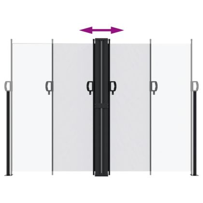 Прибираща се странична тента, бяла, 180x600 см