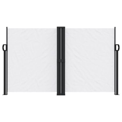 Прибираща се странична тента, бяла, 140x600 см