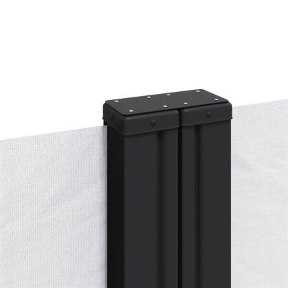 Прибираща се странична тента, бяла, 140x600 см