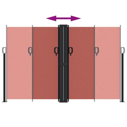 Прибираща се странична тента, теракота, 160x1000 см