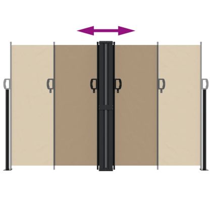 Прибираща се странична тента, таупе, 160x1000 см