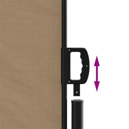 Прибираща се странична тента, таупе, 100x1000 см