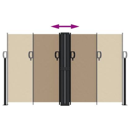 Прибираща се странична тента, таупе, 140x1000 см