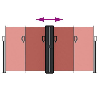 Прибираща се странична тента, теракота, 120x1200 см