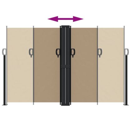 Прибираща се странична тента, таупе, 160x1200 см