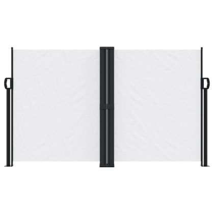 Прибираща се странична тента, бяла, 140x1200 см
