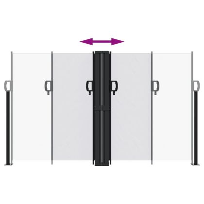 Прибираща се странична тента, бяла, 140x1200 см