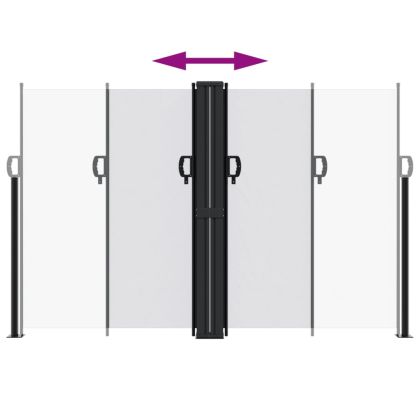 Прибираща се странична тента, бяла, 160x1200 см