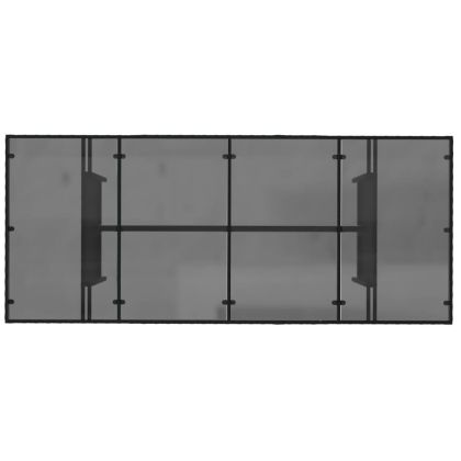 Градинска маса със стъклен плот черен 190x80x75 см полиратан