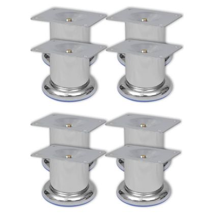 Крака за диван, 8 бр, кръгли, хром, 60 мм