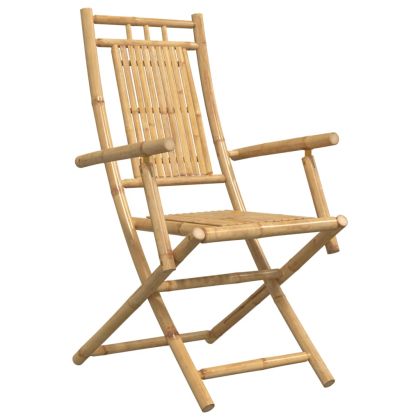 Сгъваеми градински столове, 2 бр, 53x66x99 см, бамбук