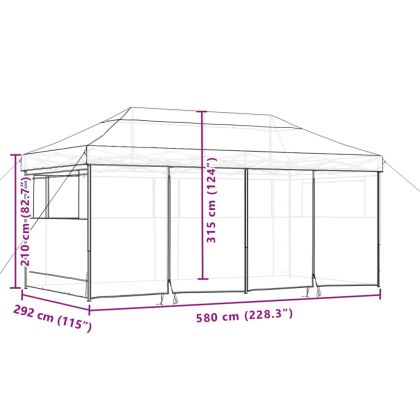 Сгъваема парти шатра pop-up с 4 странични стени таупе