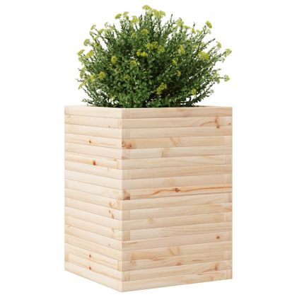 Градинска кашпа 50x50x68,5 см масивна борова дървесина