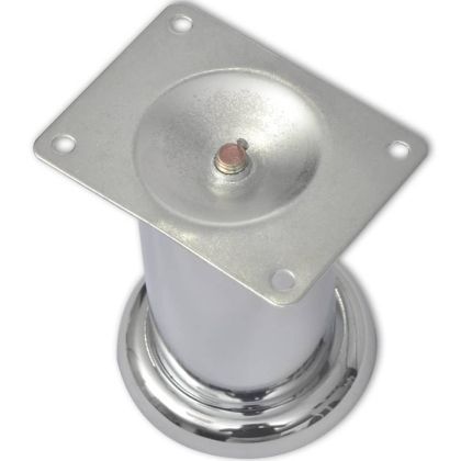 Кръгли крака за диван, 8 бр, хром, 60 мм