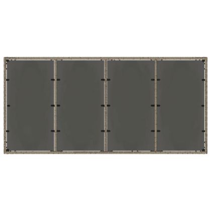 Градинска маса със стъклен плот черен 190x90x75 см полиратан