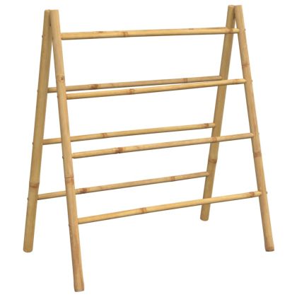 Стълба за кърпи с 4 закачалки, 90x50x100 cм, бамбук
